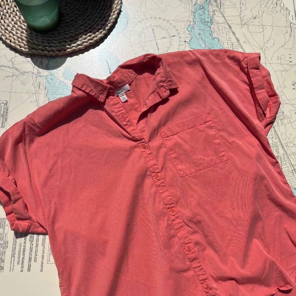 Como Vintage Coral Button Up Shirt